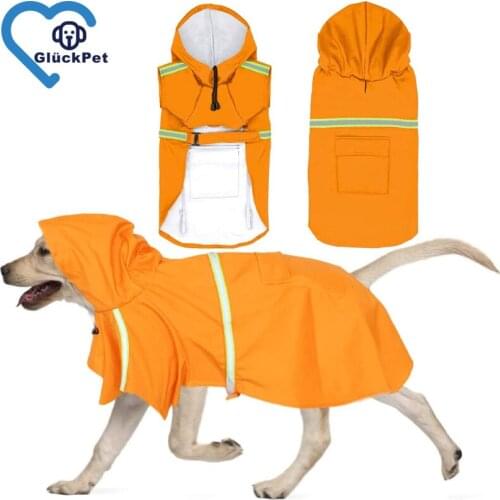 L-4XL Pets Medium Dog Raincoats with Reflective Large Dogs Rain Coat Waterproof Jacket Fashion Outdoor Breathable Puppy Clothes