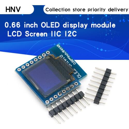 0.66 inch OLED Display Module for WEMOS D1 MINI ESP32 Module Arduino AVR STM32 64x48 0.66" LCD Screen IIC I2C OLED