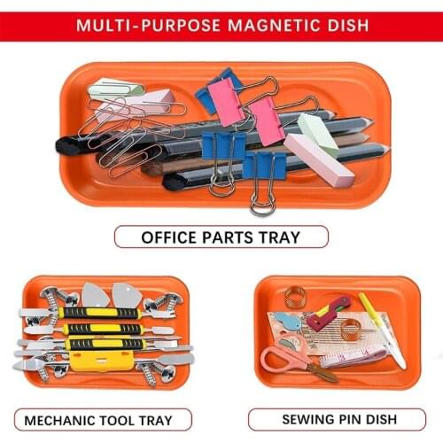 P15D 6pcs Magnetic Tray Set Stainless Steel Magnet Trays for Socket Screw Nuts Parts