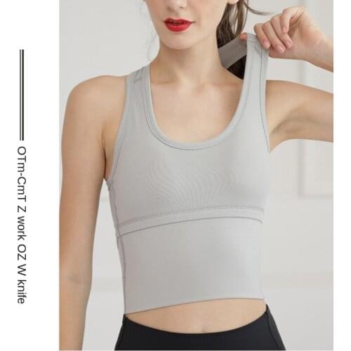 Solid Color Fitness Yoga Sport Breathable Tops 2021 Womens Quick Drying Sports Bras Fixed Pad Gym Clothes New Running Yoga Wear