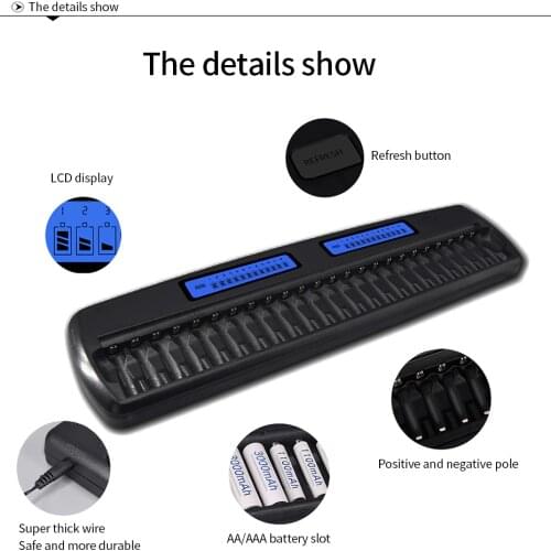 PALO Slots Smart battery Charger for Ni-MH Ni-CD AA AAA 1.2V rechargeable battery for KTV use Microphone Bateria remote control