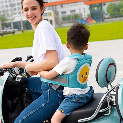 Portable Prevent Falls Adjustable Protective Belt cartoon Children Safe Riding Belt Electric Motorcycle Strap for Baby Safety