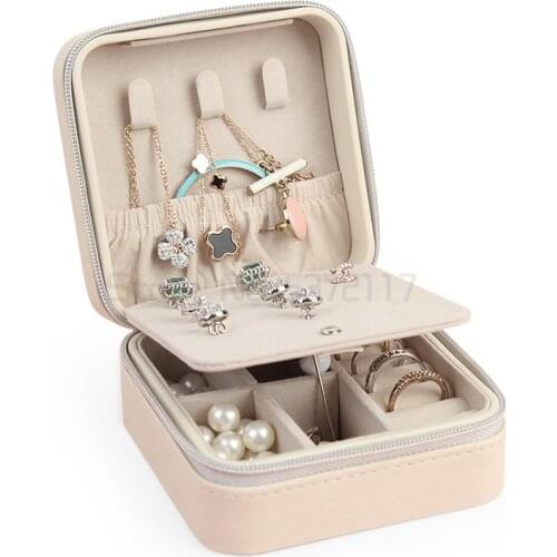 European style portable jewelry box Ring Earring earring storage box Travel Jewelry square storage box creative storage box