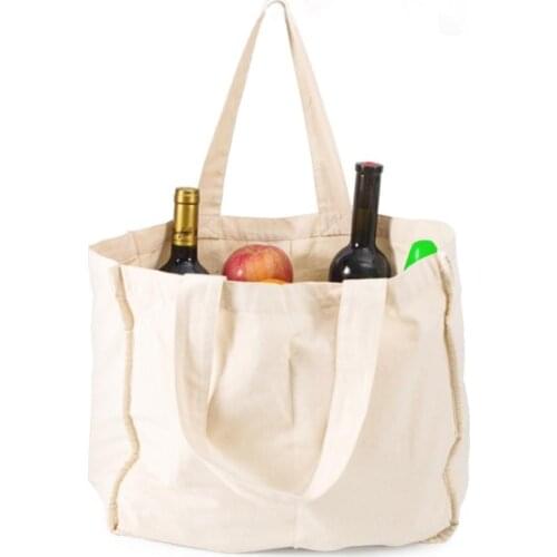 Foldable Large-capacity Shopping Bag Canvas High-quality Bag For Supermarket Shopping Portable Reusable Eco-friendly Bags