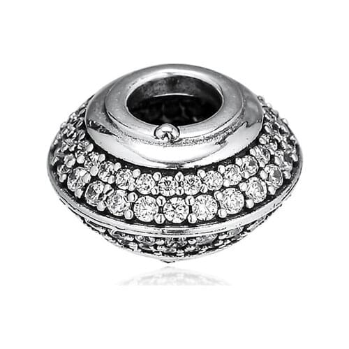 SPARKLING Pave Charms For Woman Authentic 925 Silver Beads For Jewelry Making Fits European Bracelets & Bangle Fashion Sterling