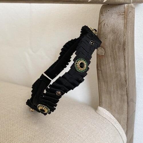 TIMRONLY Vintage Shinning Rhinestone Headband Clip Hairpin for Women Ladies Jewellery Black Color Autumn Winter Hair Hairwear