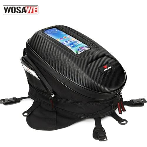 WOSAWE Waterproof Motorcycle Tank Bag EVA Hard Shell Phone Touch Screen Strong Magnetic Motorbike Moto Bag Tail Bag Backpack