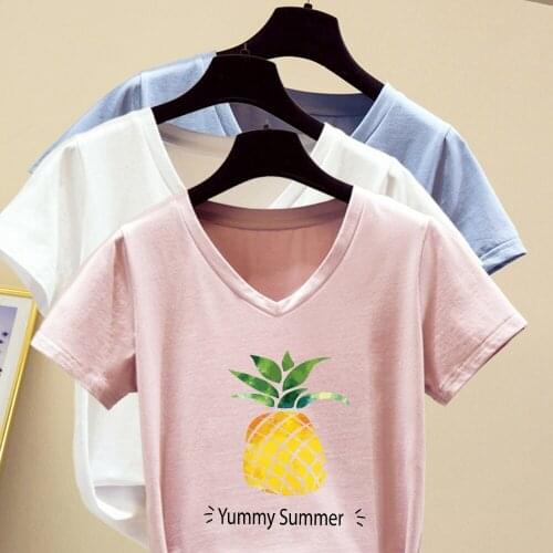 Pineapple Graphic Tee Women Short Sleeve Yummy Summer Lady Tops T-shirt K Pop Shirt Women Clothing 90s Ulzzang Tumblr T Shirt