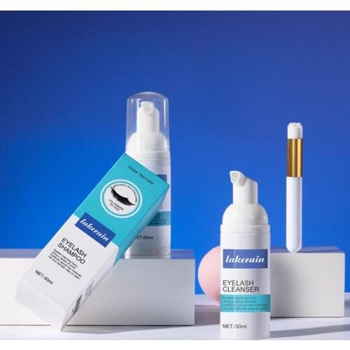 1pcs 50ml Eyelash Extension Shampoo Kit With Mousse Brush Eye Lash Lift Cleaning Foam For Clean Glue Nutrition Lashes Cleanser