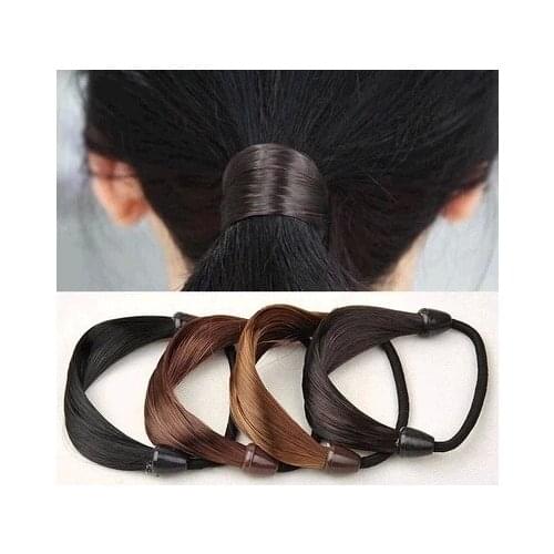 1 pcs Korean imitation hair wig rings girls hair accessories leather bands hair rope Korean hair jewelry