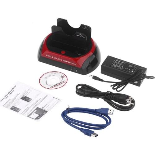 3.0 All in 1 HDD Docking Dual Double 2.5"/3.5" IDE SATA USB 3.0 / 2.0 Dock Station
