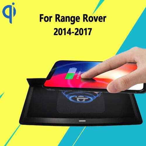 Car Wireless Charger Pad For Range Rover 2014-2017 15W Qi Fast Charging Auto Android IOS Phone Holder Plate Car Accessories