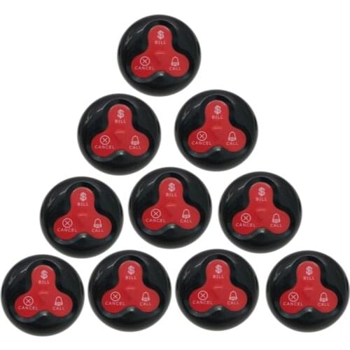 Wireless Paging Systems For Restaurants With Long Distance 10 PCS Waterproof Pagers Transmitter Waiter Call