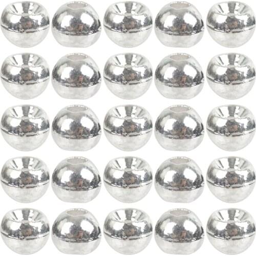 25pcs Fly Tying Tungsten Slotted Beads Round Nymph Head Bugs Head Ball Beads Fly Tying Material Fly Fishing Accessories D5QD