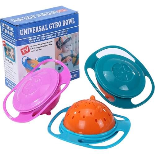 Universal Gyro Training Bowl Practical Design Children Rotary Balance Novelty 360 Degrees Rotate Spill-Proof Baby Feeding Dishes