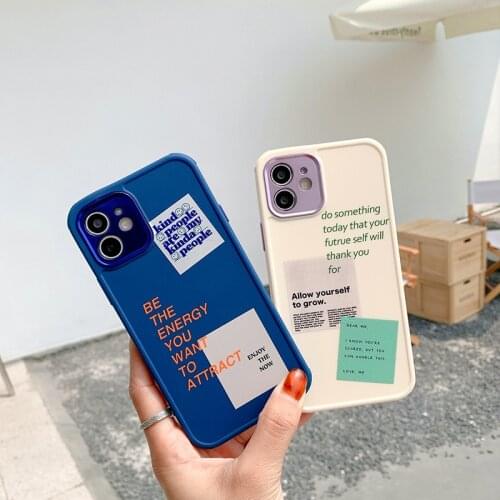 Creative Personality Label Pattern Phone Case For iPhone 12 mini 11 pro Max XS Max X XS 7 8 Plus Silicone Soft Shell Anti-fall
