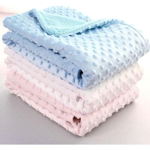 Baby Blanket & Swaddling Newborn Thermal Soft Fleece Blanket Winter Solid Bedding Set Cotton Quilt Infant Bedding Swaddle Wrap