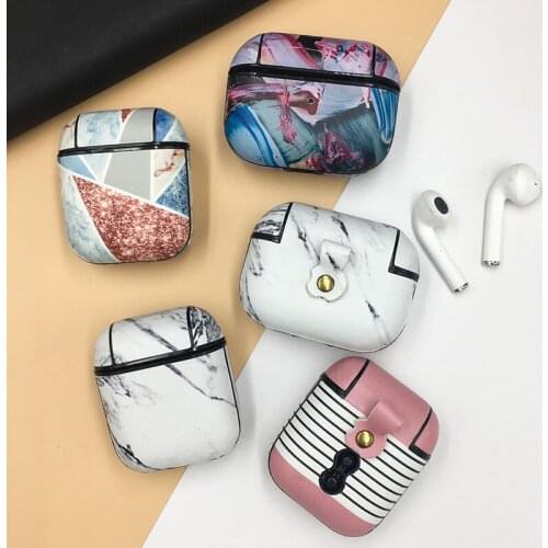 Marble Hard PC Wireless Earphone Charging Cover For Apple AirPods 1 2 Bluetooth Headset For Airpods Pro 3 Protective Case Bag