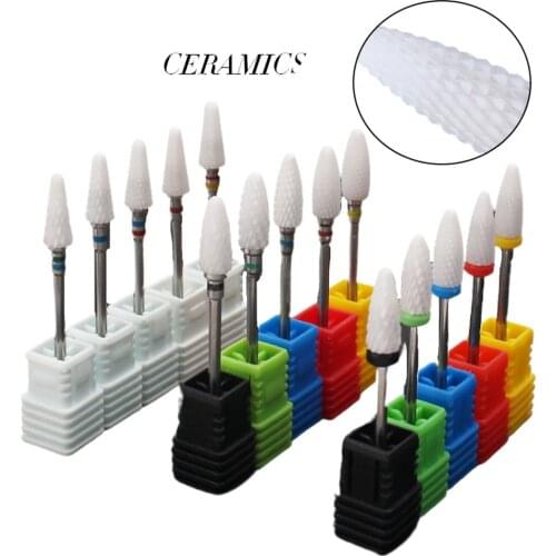 Ceramic Carbide Nail Drill Bit Milling Cutter Polishing Clean Burr For Nail Files Electric Manicure Accessories Remove Gel Tools