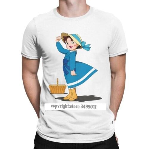 Heidi Alps Goat Anime Tee Shirt Men Funny Cotton Tee Shirt Round Collar Tshirts Harajuku Tops