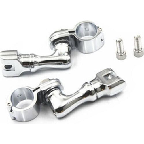 Chrome 1.25" Highway Engine Guard Foot Peg Mounts Clamps For Harley Electra Glide Softail Tour Glide FXST XLH883