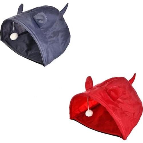 Pet Cat Toys Cute Tent Houses with Balls Cat Tunnels Pet Toys Funny 2 Colors Tent Easy House for Small Dog Beds Pet Supplies