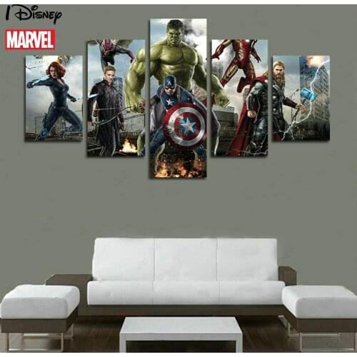 Disney Marvel Anime Avengers Poster Painting Canvas Captain America Print On Wall Art Picture For Kids Living Room Home Decor