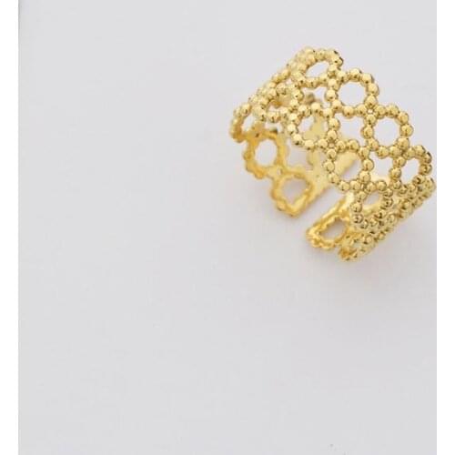 Trendy Stainless Steel Rings Hollow Out Small Round Circle Layered Ring For Women Accessories Anillos Mujer Engagement Jewelry