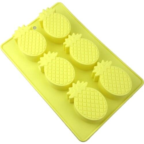LXAF 6 Cavity 3D Pineapple Silicone Mold for Baking Chocolate Mousse Cake Ice Cream