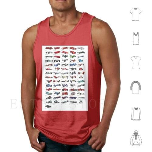 1950 _ 2020 Winners Tank Tops Vest Cotton Lotus Mclaren Williams Fangio Senna Prost Lauda Schumacher Vettel Fernando Alonso
