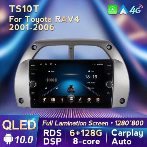 MLOVELIN QLED Screen Suitable for TOYOTA RAV4 2001-2006 stereo sound car multimedia player Android 10.0 system 8-core 6+128G