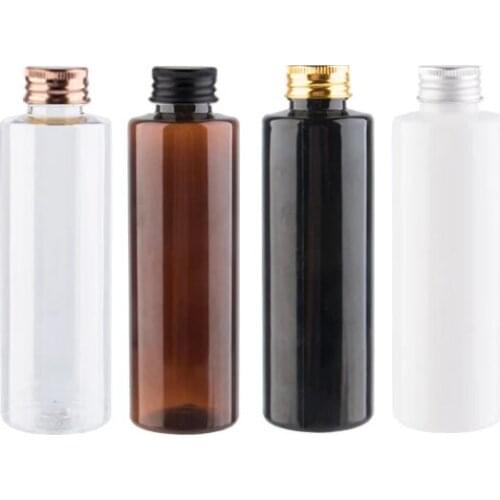 200ml gold Aluminum Screw Lid Refillable Bottles Lotion Container 200cc Shampoo Shower Gel Bottle White Bottles Cosmetics