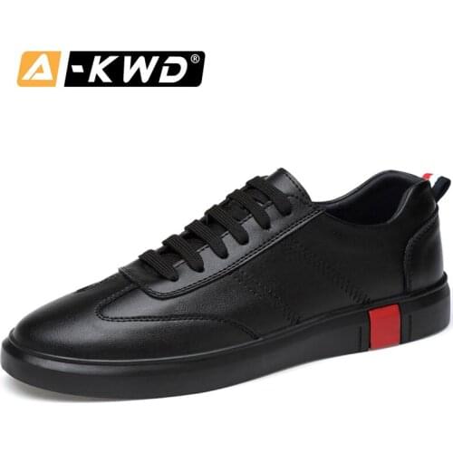 Fashion 2019 Mens Shoes Chaussures Pour Homme Black White Mens Shoes Genuine Leather Casual Breathable Designer Trainers 36-46