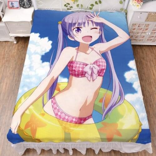 Coscase Japanese Anime NEW GAME! Characters SUZUKAZE AOBA Milk Fiber Bed Sheet & Flannel Blanket Summer Quilt 150x200cm