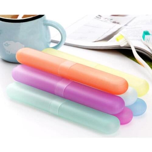 2021 New 1 Pcs Portable Travel Hiking Camping Toothbrush Holder Case Box Tube Cover Dustproof Bathroom Accessories Color Random