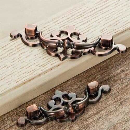 New Green Bronze Drawer Concealed Handle European Antique Invisible Wardrobe Porch Cabinet Door Knob Handles Furniture Pulls