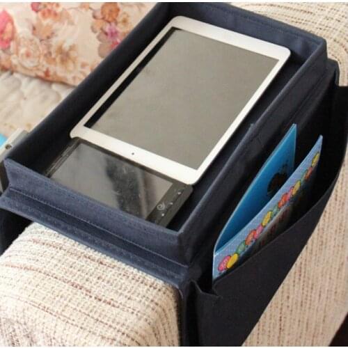 New 6 Pockets Sofa Remote Control Table Top Holder Organizer TrayPouch Multilayer Arm Rest Chair Settee Couch Novelty