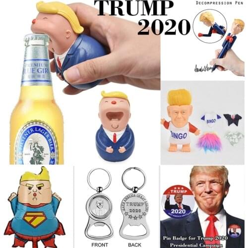 US President Donald Trump 2020 Re-Election Souvenir Collections Toilet Brush/ Beer Opener/Doll Funny Gag Gifts Dump with Trump