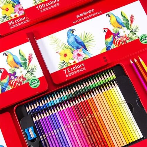 Professional Watercolor Pencil 24/36/48/72/100 Colors Drawing Set Water Soluble Coloured pencils For Painting School Supplies