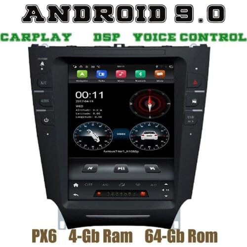 PX6 Tesla Style android 9.0 car radio gps player for lexus IS250 IS300 IS200 IS220 IS350 2005-2012 with carplay wifi usb 4+64G