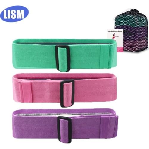 Adjustable Yoga Resistance Bands Fitness Booty Bands 3-Piece Set Women Fitness Rubber Elastic Band for Home Workout Exercise