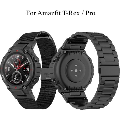 Luxurious Metal Band For Huami Amazfit T-Rex / Pro Smart Watch Bracelet Stainless Steel Wrist Strap for Amazfit T-Rex Pro Band