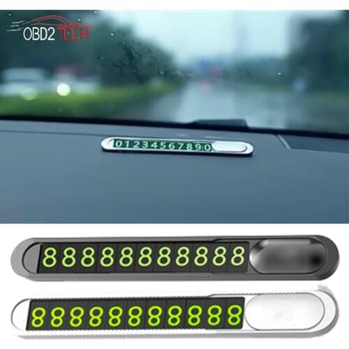 Hidden Car Temporary Parking Card Metal Alloy Texture Phone Number Car Parking License Plate Card Plate Hidden Switch Park Stop