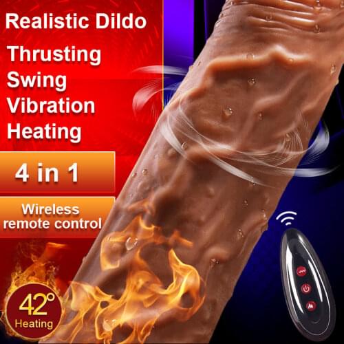 Telescopic Thrusting Heating Dildo Vibrator G-spot Massage Swing Huge Realistic Penis Vibrator Sex Toys for Women Sex Products