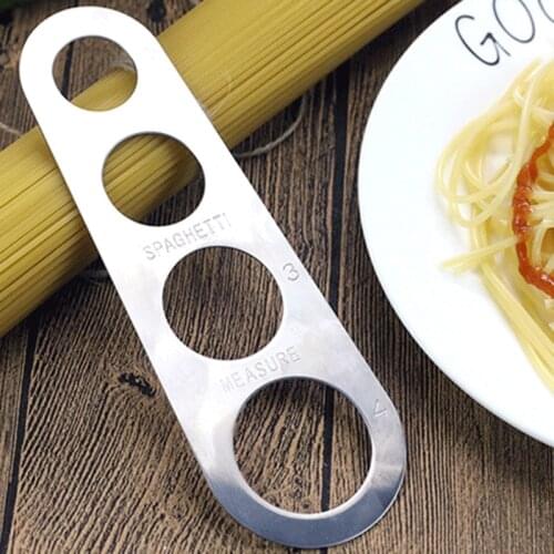 Creative Stainless Steel 4 Holes Spaghetti Measure Tools Noodle Measurer Portioner Restaurant Kitchen Cooking Measuring Ruler