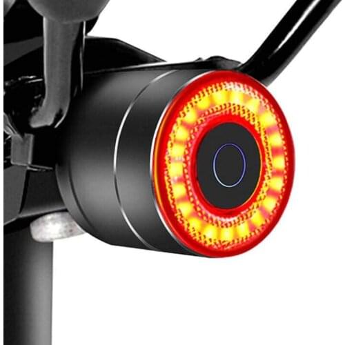 Bike Smart Brake Sensor Taillight LED USB Rechargable Cycling Saddle Seatpost Rear Light Alloy Waterproof Bicycle Warning Lamp