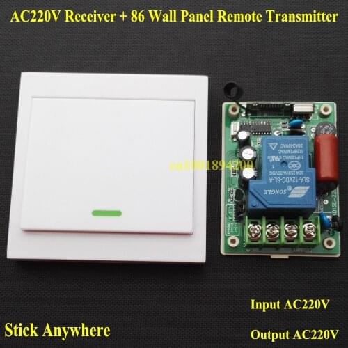 Input AC220V Output AC220V High Power 30A Relay Wireless Remote Switch + Wall Panel Remote Transmitter Downlights Wall LampsTXTX