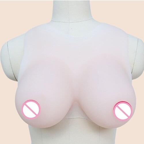 1 pair 1600g E Cup Drag Queens Bionic Silicon Breasts bra False Boobs Silicone Breast forms fake silicone breast prosthesis