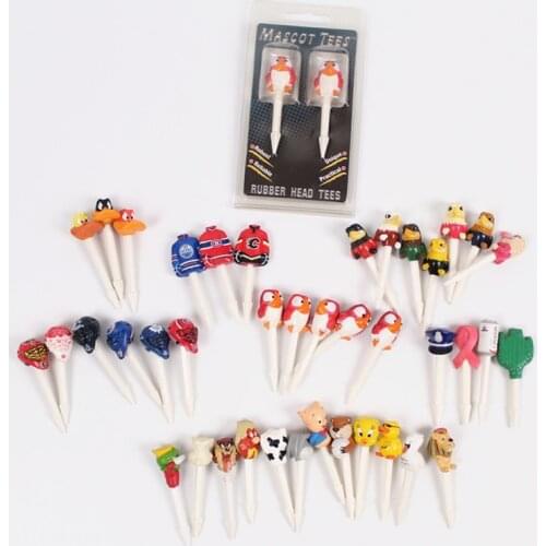 10pcs/Pack Golf Tee Ball Holder Cartoon Doll Soft Material Tee Outdoor Golfers Ball Tees Golf Accessories