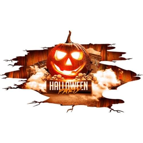 Halloween 3D Horrible Halloween Red Pumpkin Stickers Wallpaper Decoration for Creating Festive Atmosphere Home Party Decoration